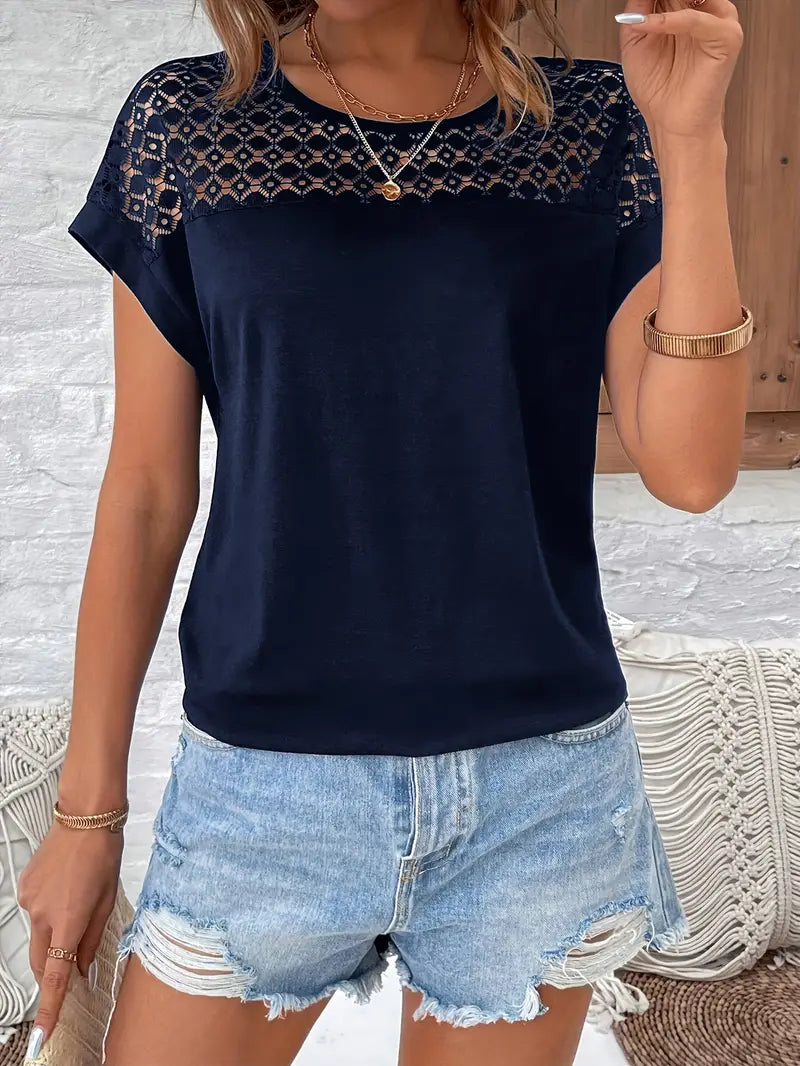 Lulu™ | T-shirt Chic à Manches Chauve-Souris bleu