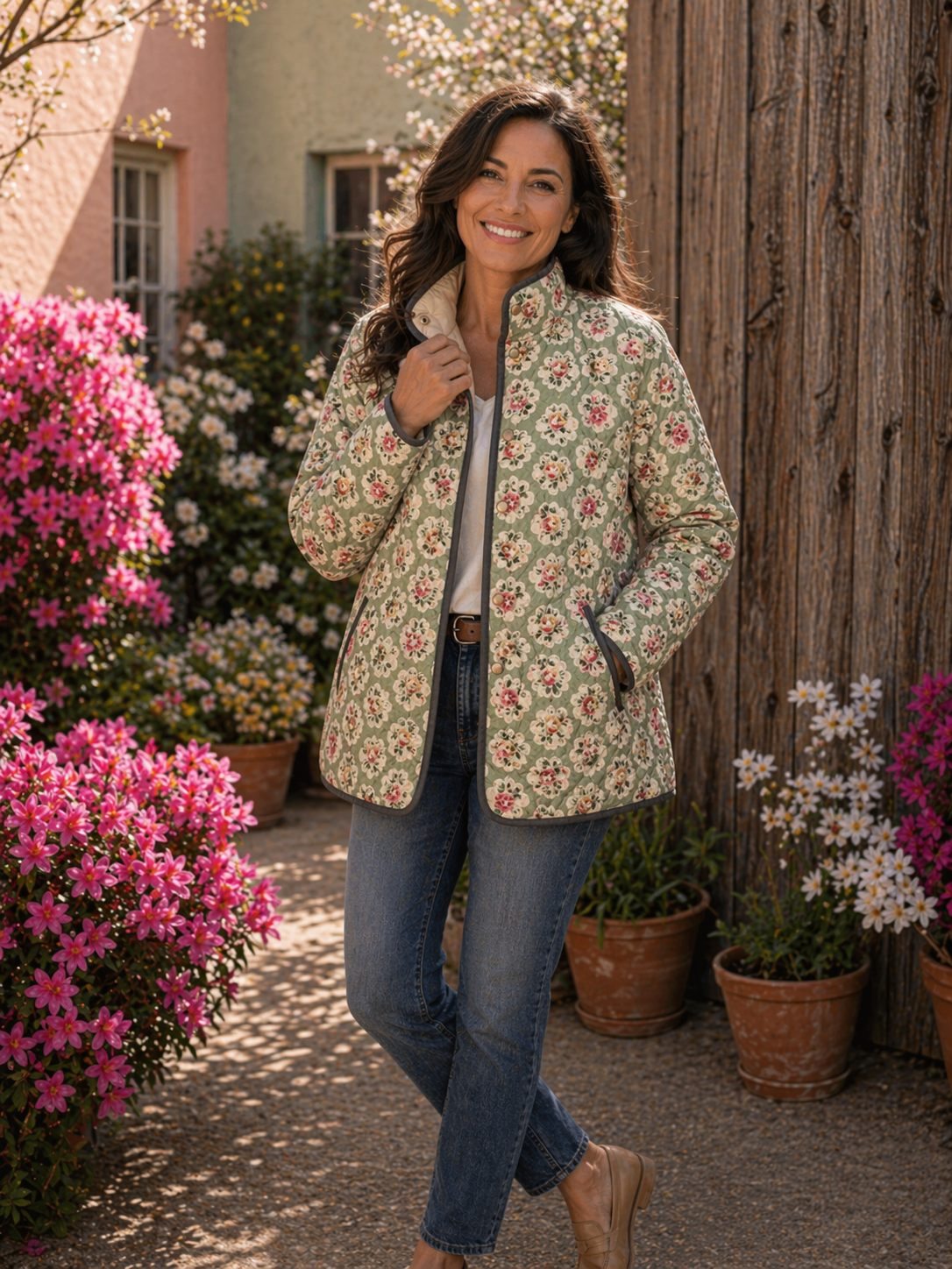 Aveline | Veste matelassée avec imprimé floral vintage