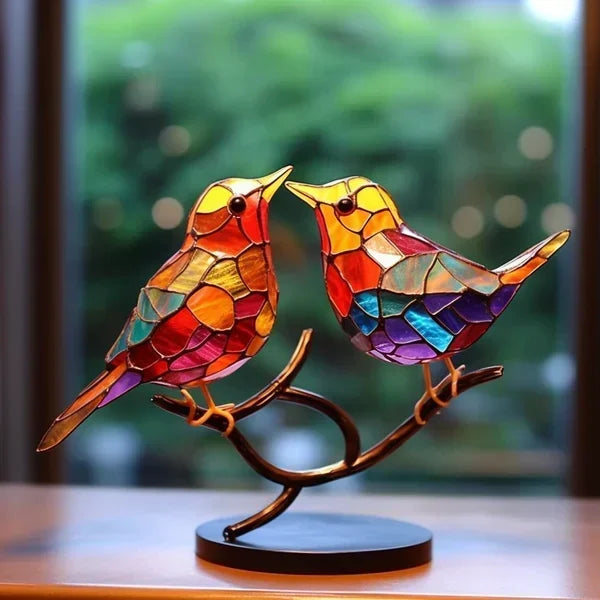 LuxeHome AvianElegance Oiseaux en Kristal Coloré | Décoration Artistique pour un Intérieur Raffiné