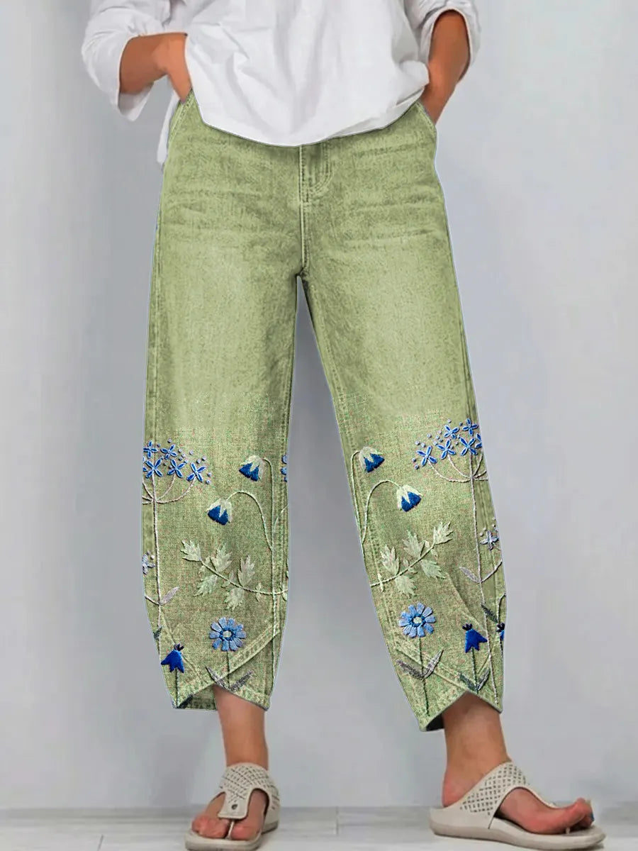 Aven | Pantalon Casual Brodé
