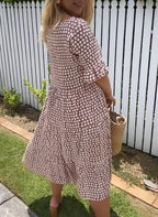 Nicola - Robe midi à manches courtes
