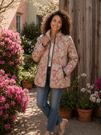 Naya | Veste Matelassée Vintage à Fleurs Décontractée