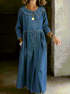 Clara™ | Robe en jean à col Peter Pan