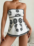 Margarita | Ensemble tankini avec imprimé de marguerites qui couvre le ventre
