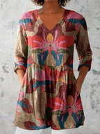Harmony | Chemise Col V Longue Vintage