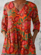 Felicity | Chemise Col V Longue Vintage