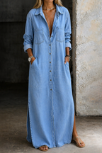 Delana | Robe en Denim Boutonnée