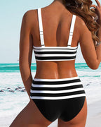 Lula® | Bikini rayé taille haute