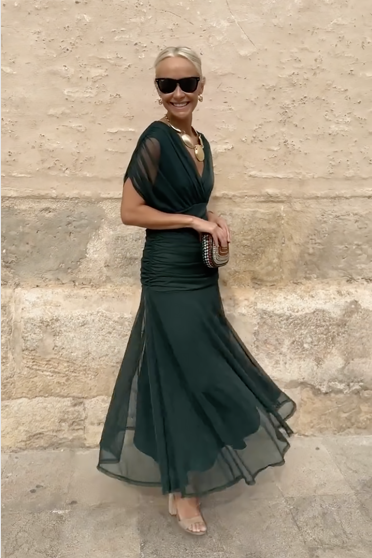 Louise™  | Robe Maxi de Fête Élégante à Col V