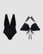 Maillot de bain gainant de luxe avec décolleté en V profond