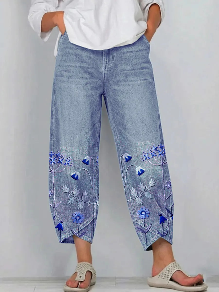 Aven | Pantalon Casual Brodé