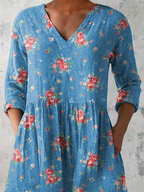 Mabel | Chemise Col V Longue Vintage