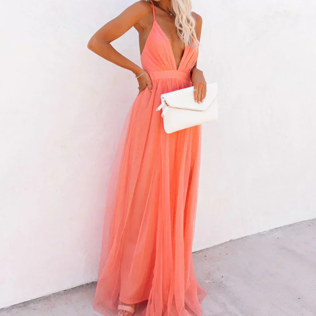 Emma | Robe Maxi Lumière Corail