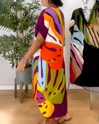 Rianna - Robe à Imprimé Abstrait