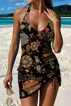 Fiesta | Ensemble de tankini floral avec graphique qui couvre le ventre