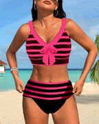 Lula® | Bikini rayé taille haute
