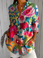 Anica | Blouse Artistique Vibrante à Boutons