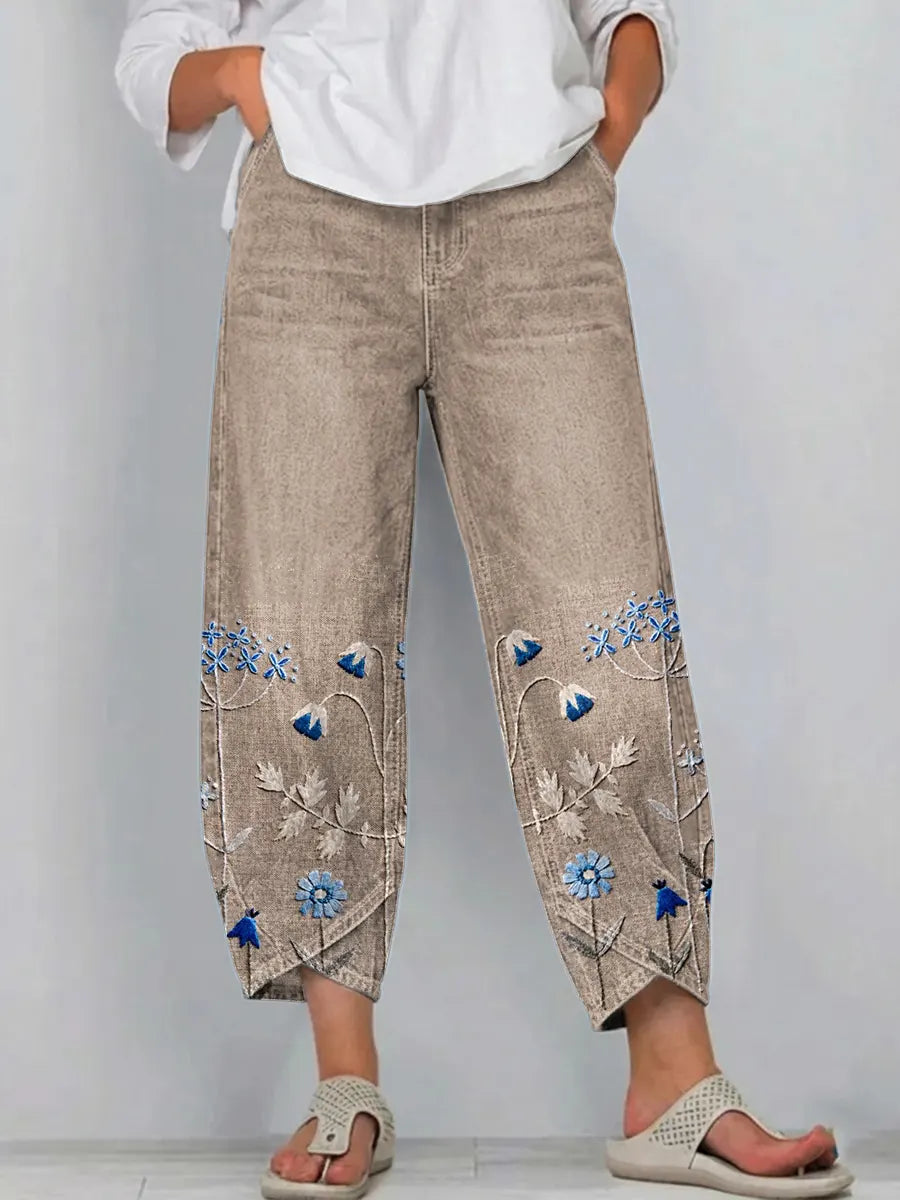 Aven | Pantalon Casual Brodé