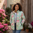 Carys | Veste Matelassée à Motif Floral Rétro
