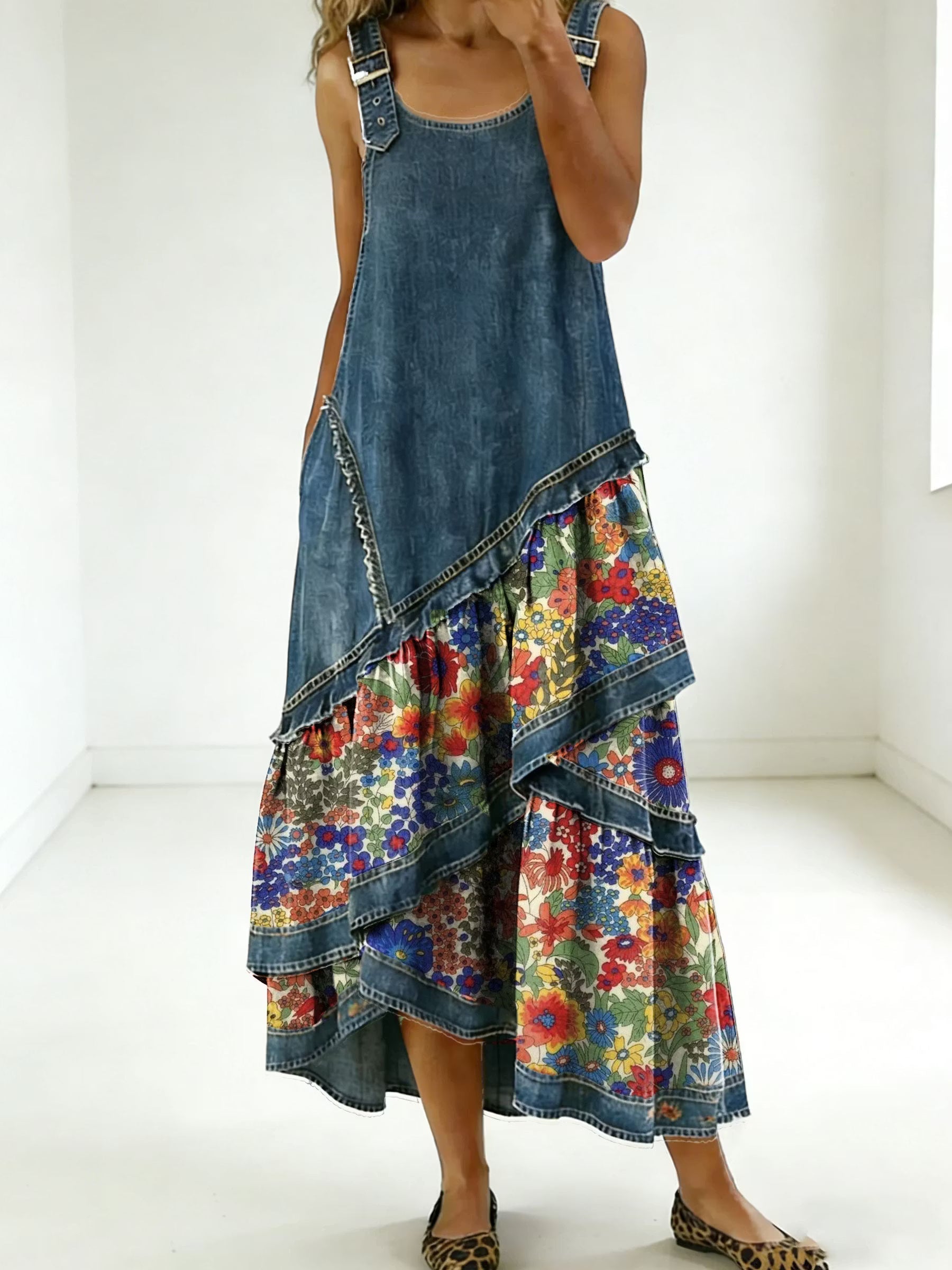 Aria | Robe Maxi Patchwork Artistique