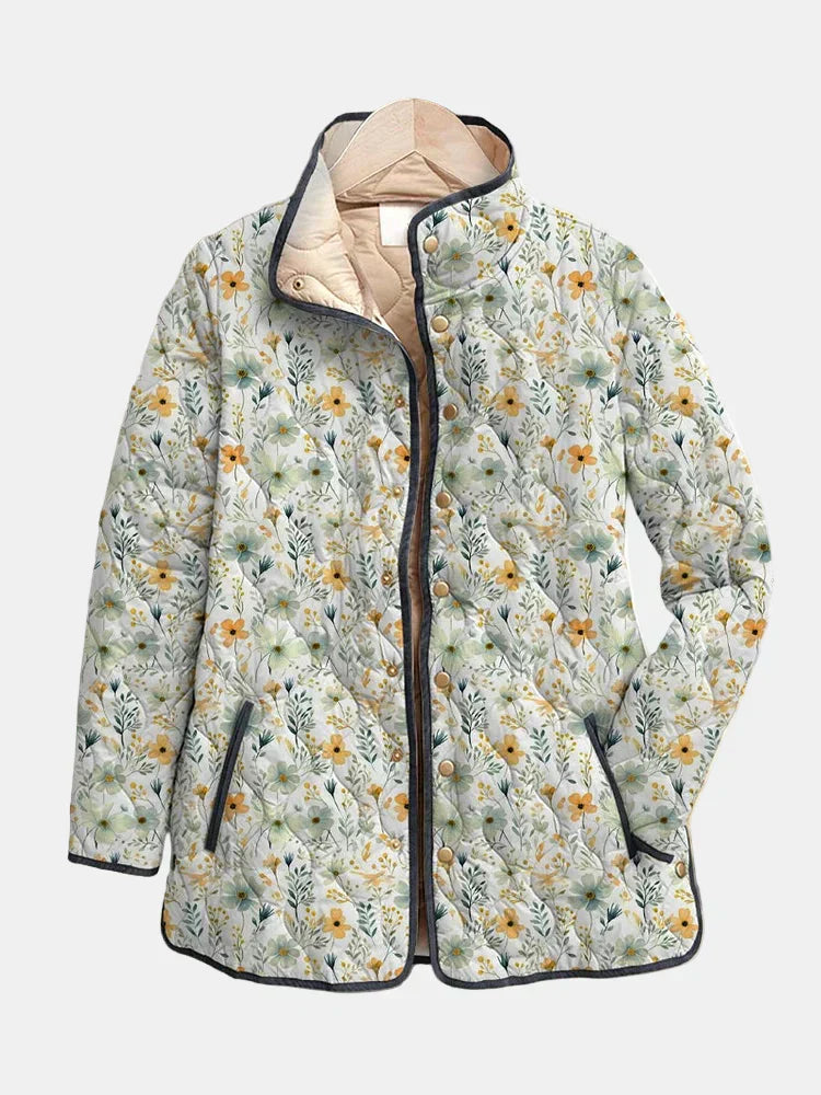 Nola | Veste Matelassée Imprimée de Fleurs Charmantes