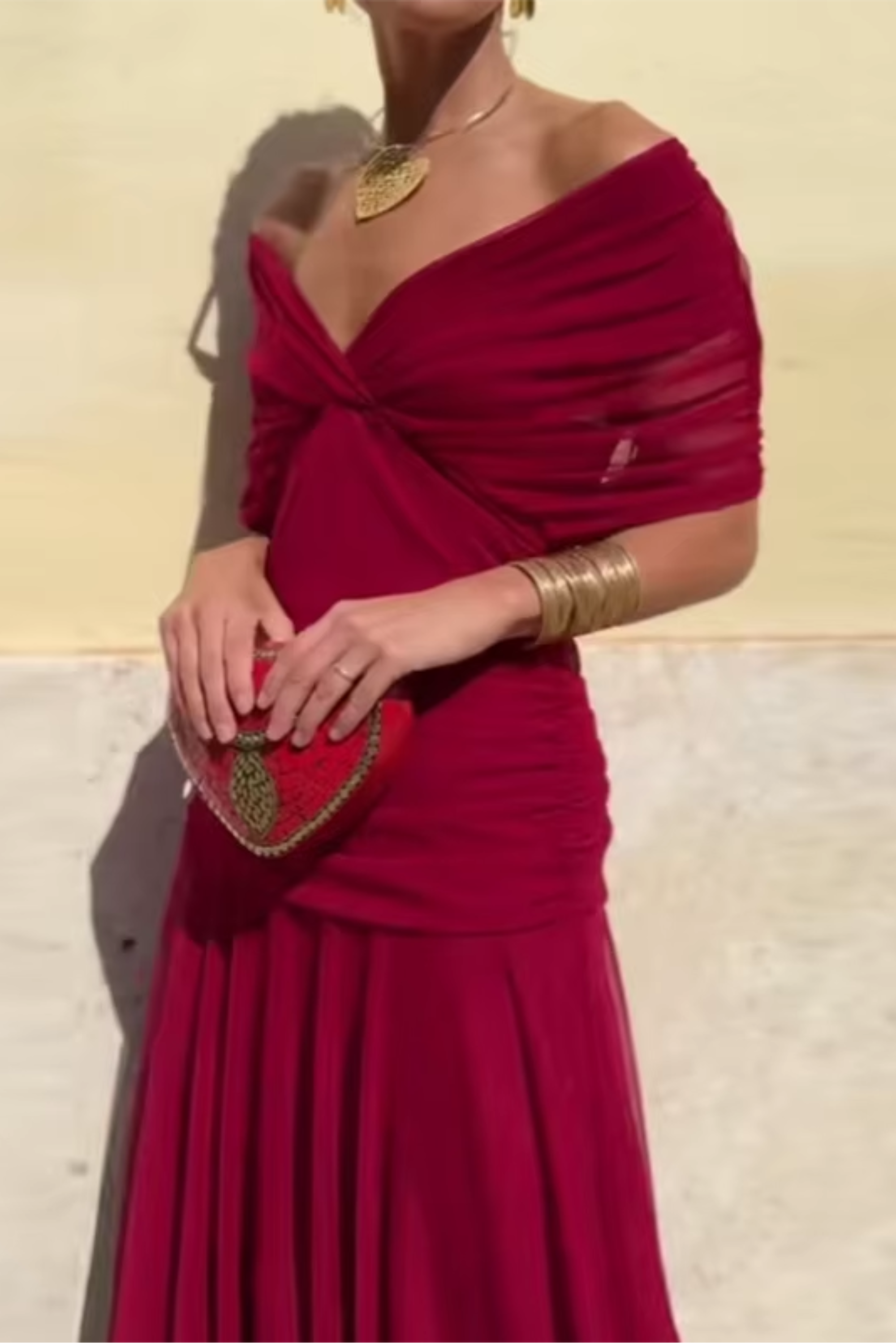 Louise™  | Robe Maxi de Fête Élégante à Col V