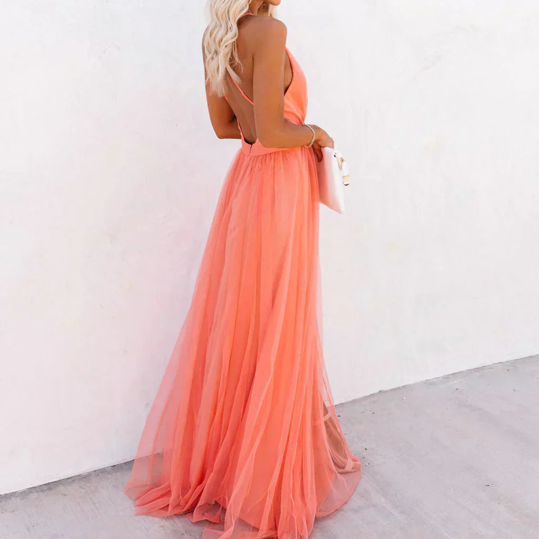 Emma | Robe Maxi Lumière Corail