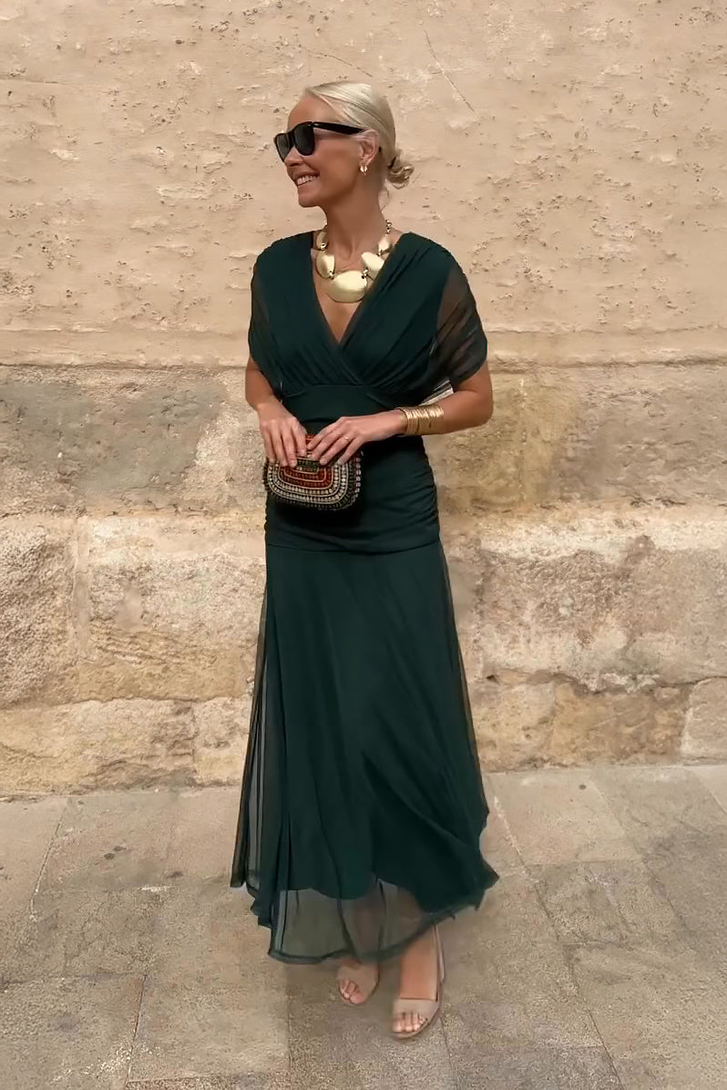 Louise™  | Robe Maxi de Fête Élégante à Col V