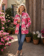 Freya | Veste Matelassée Imprimé Floral Rose Charmante