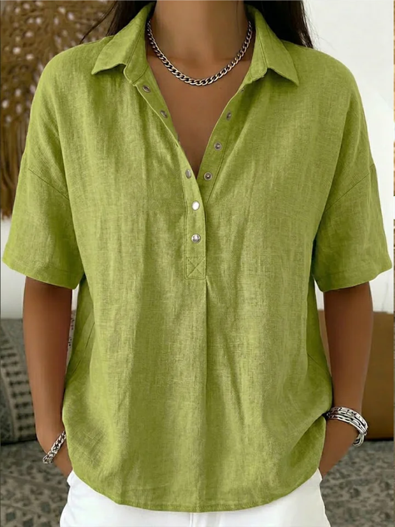 Tessa – Blouse avec col et détail de bouton