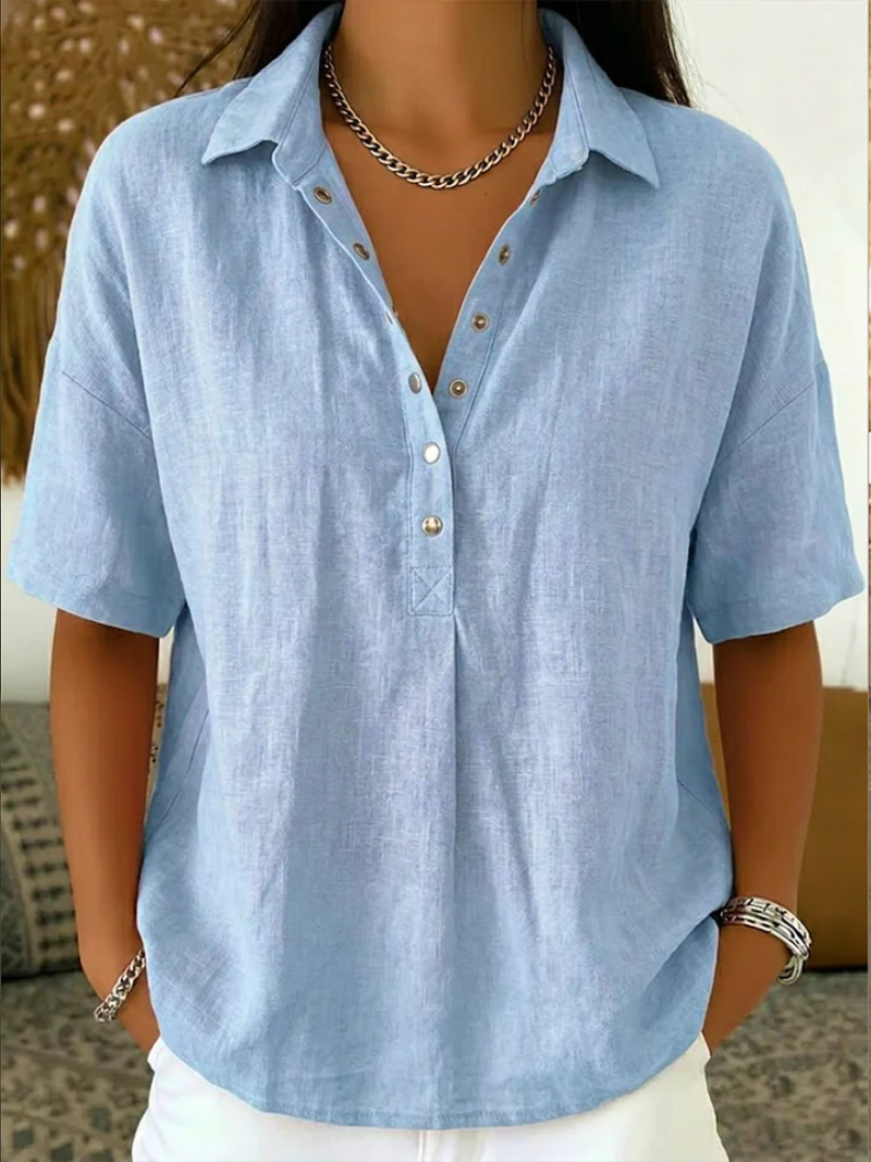 Tessa – Blouse avec col et détail de bouton
