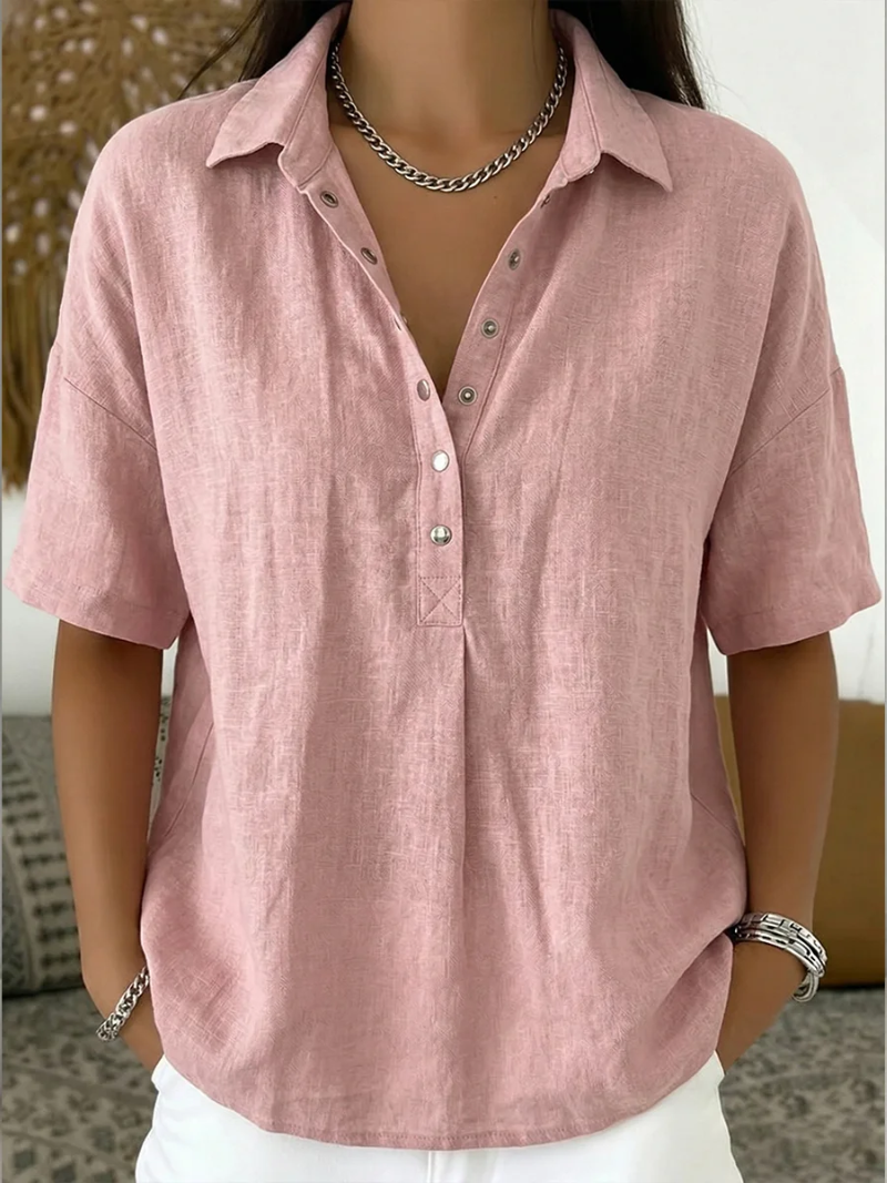 Tessa – Blouse avec col et détail de bouton