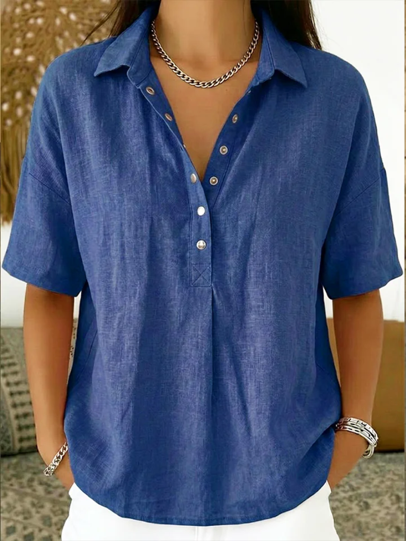 Tessa – Blouse avec col et détail de bouton
