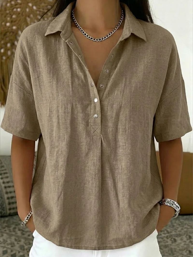 Tessa – Blouse avec col et détail de bouton