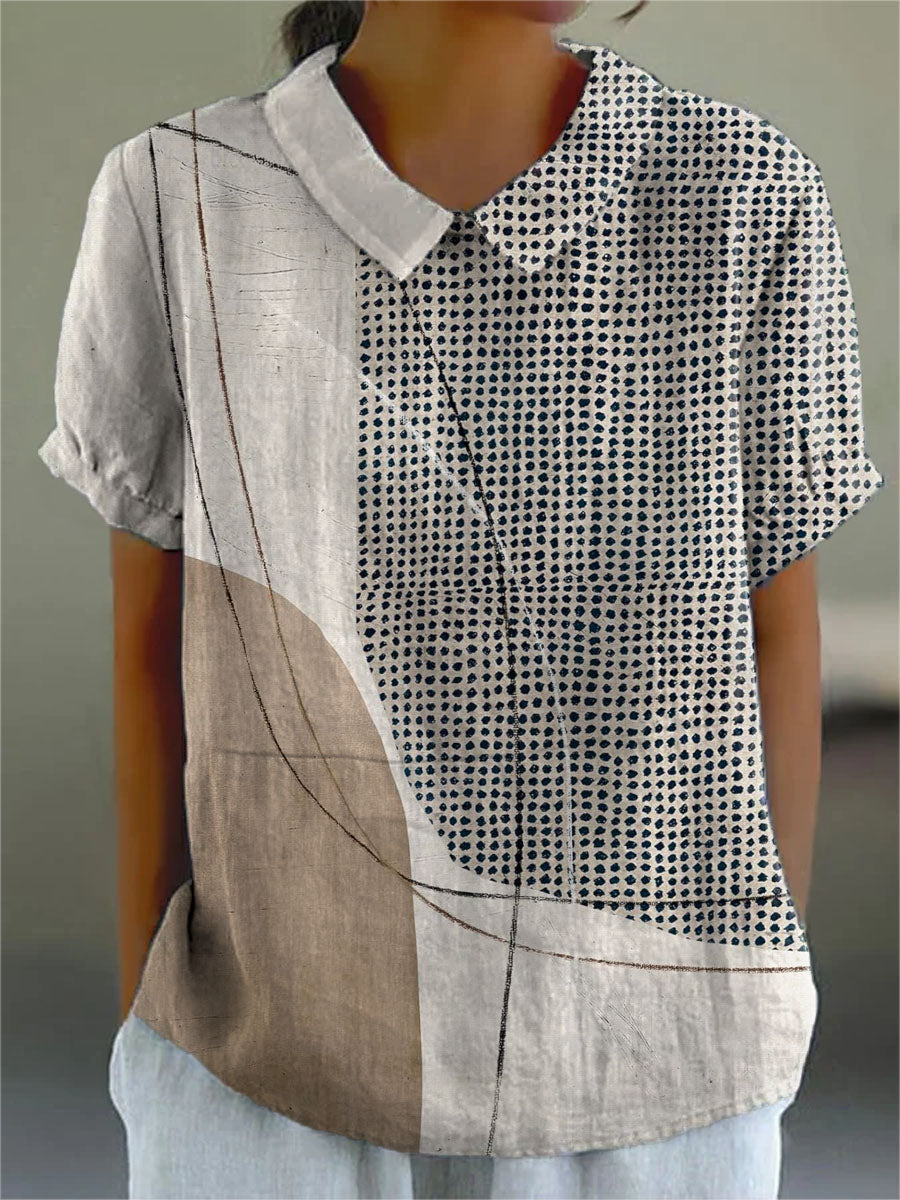 Lana | Chemise avec Points et Lignes Abstraits