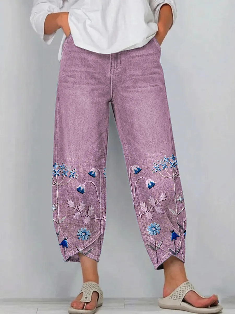 Aven | Pantalon Casual Brodé