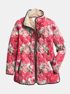 Freya | Veste Matelassée Imprimé Floral Rose Charmante