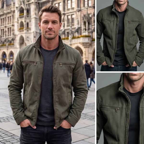 LOUIS | Veste en coton vintage à fermeture zippée