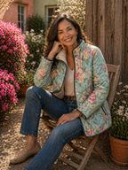 Elara | Veste Matelassée à Imprimé Floral