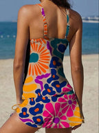Fiesta | Ensemble de tankini floral avec graphique qui couvre le ventre