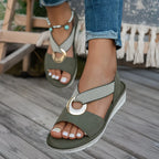 Simone | Sandales Plates Avec Boucle Métallique
