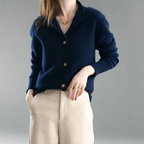 Margaux™ | Cardigan Classique à Boutons camel