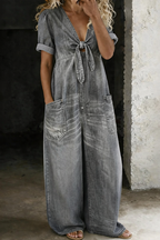 Maya™ | Combinaison denim col V