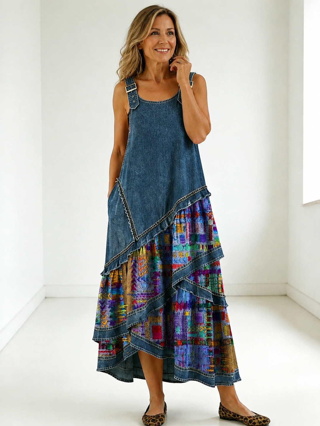 Aria | Robe Maxi Patchwork Artistique
