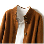 Margaux™ | Cardigan Classique à Boutons camel