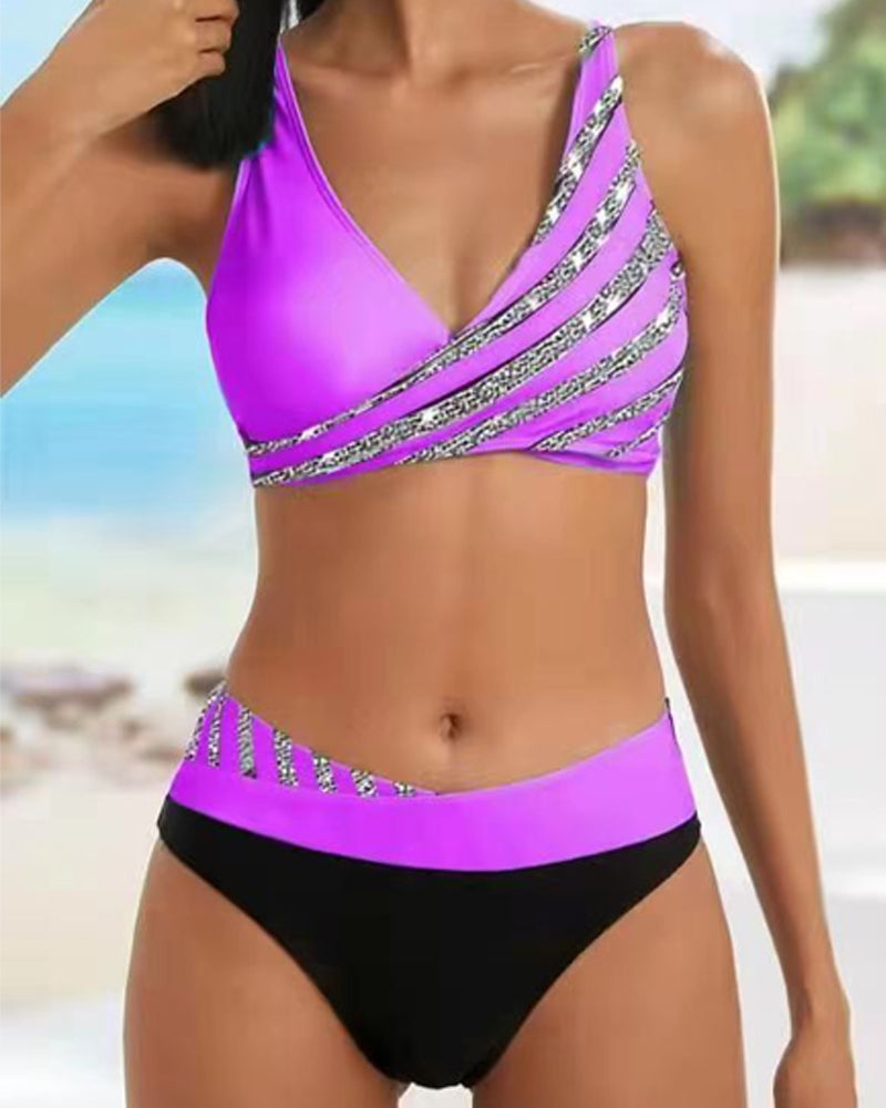 Mona – Bikini imprimée aux teintes chaudes