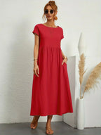 Gabrielle™ — Robe Midi Flottante avec Élégance Intemporelle