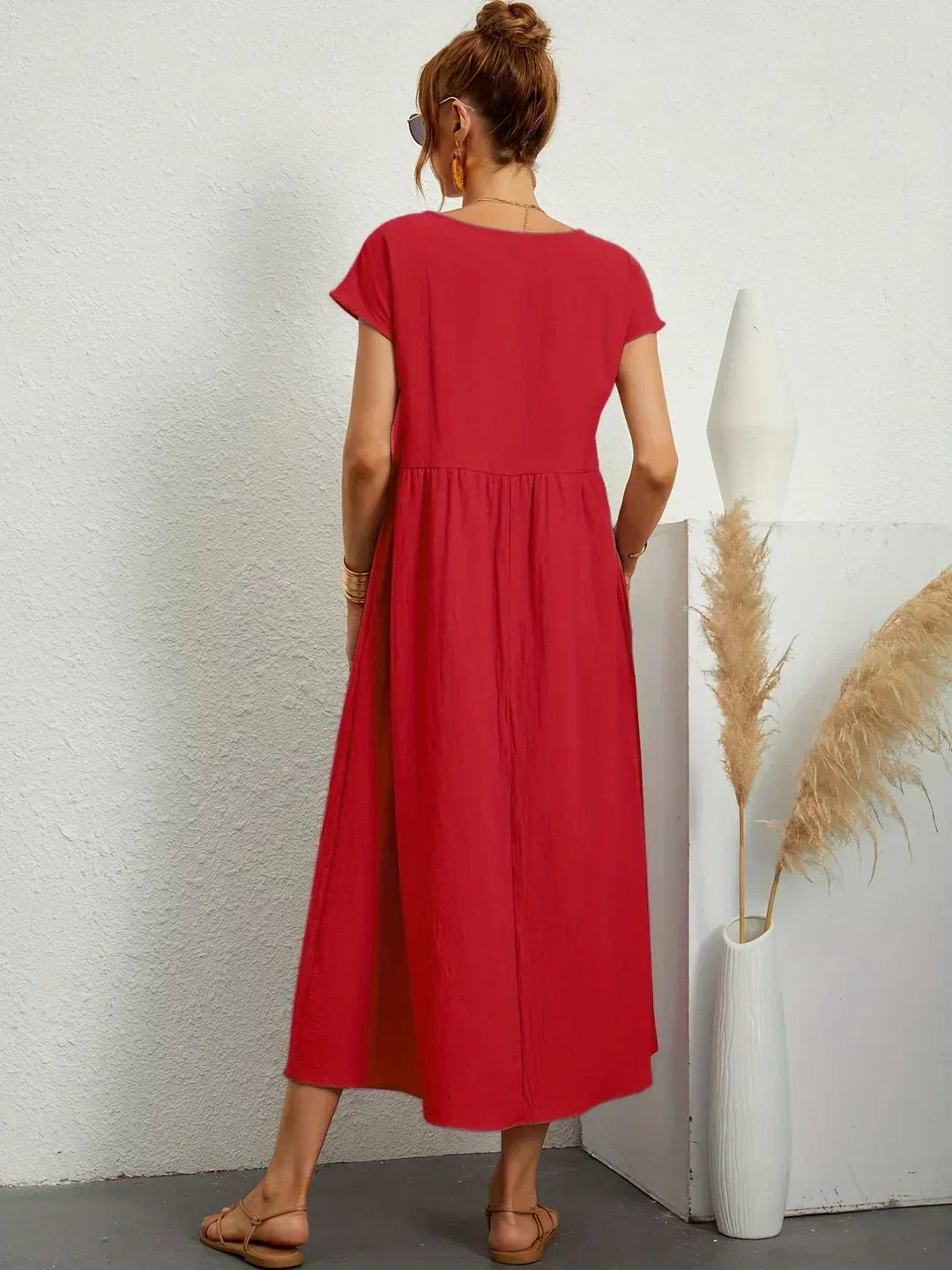 Gabrielle™ — Robe Midi Flottante avec Élégance Intemporelle