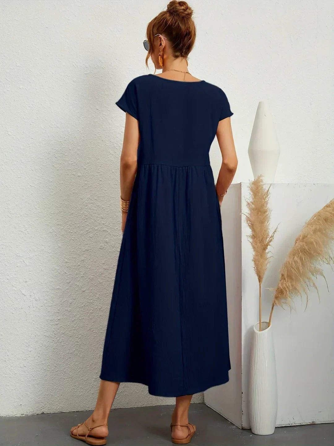 Gabrielle™ — Robe Midi Flottante avec Élégance Intemporelle