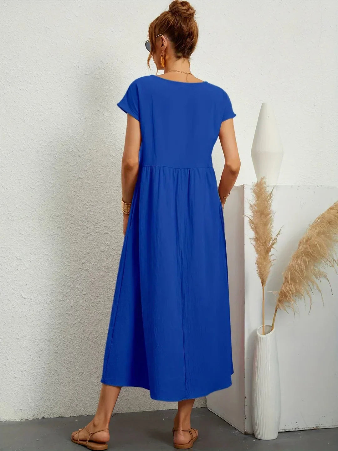 Gabrielle™ — Robe Midi Flottante avec Élégance Intemporelle